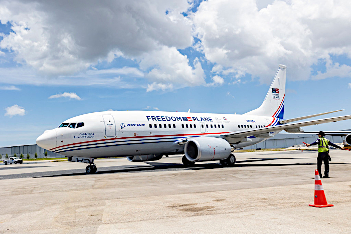 Freedom Plane 2026 Miami Airport Boeing 737 700 BBJ1
