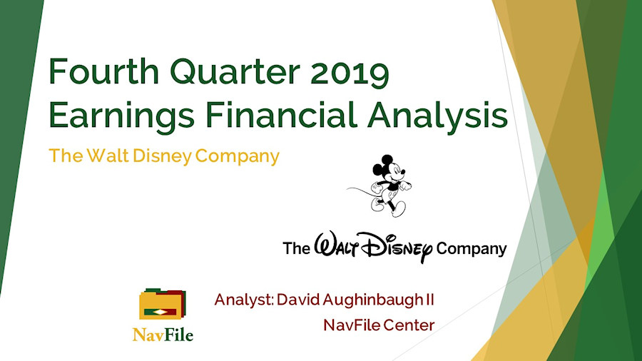 An image of The Walt Disney Company Financial Analysis 2019 Q4 Slide