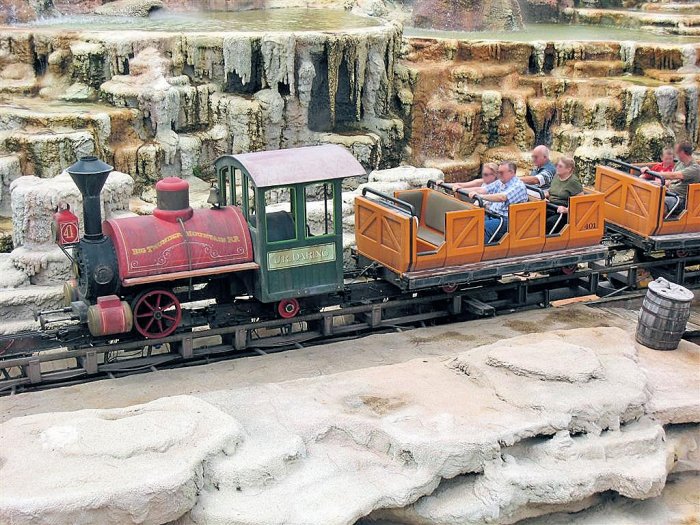 A Picture of Big Thunder Mountain Railroad's Train Cars at Walt Disney World Resort