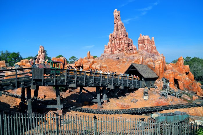 A Photo of the Big Thunder Mountain Railroad Drop Height and Overall Ride Height