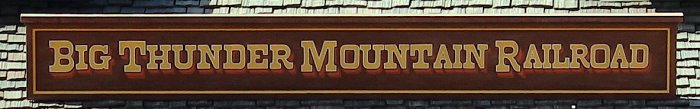A Photo of The Big Thunder Mountain Railroad Logo on a Sign at Walt Disney World Resort
