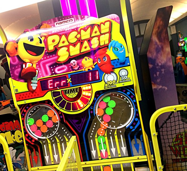 Pac-Man Smash Air Hockey Game in Tomorrowland Arcade At Space Mountain