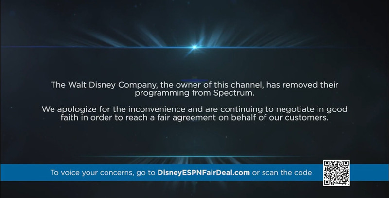 Disney Blocks Spectrum Channel Message