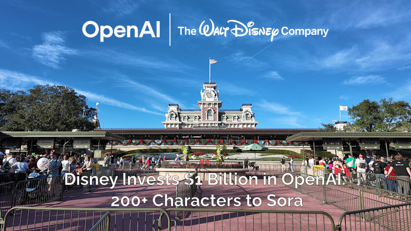 OpenAi The Walt Disney Company 1 Billion Dollar Investment Image Featuring the Magic Kingdom