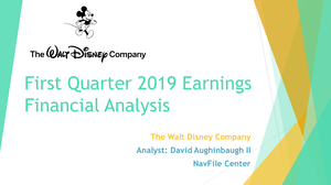 The Walt Disney Company 2019 Q1 Financial Analysis Slide 1