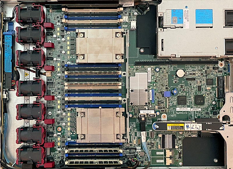 A photos of a HPE DL360 Gen9 Server Motherboard