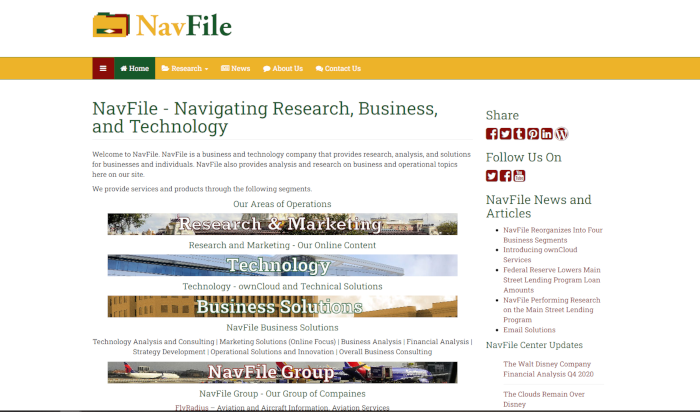 The Old NavFile Site Screenshot