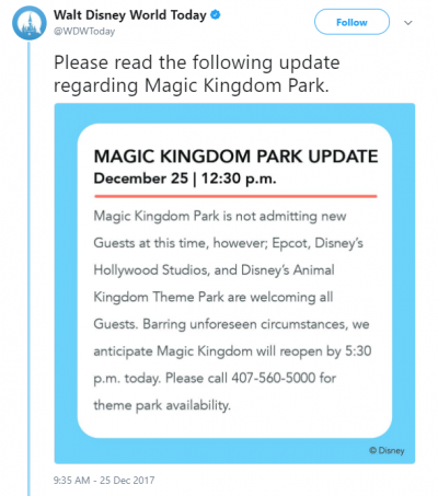 disney world magic kingdom park opening announcement