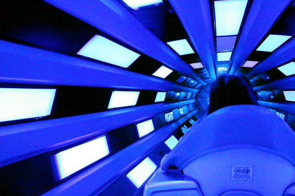 space mountain tunnel blue
