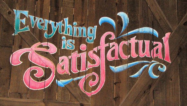An image of the Splash Mountain Wavy Font With Everything is Satisfactual written on it