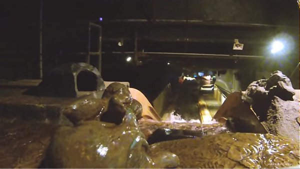 A photo of Splash Mountain with the Lights On at Walt Disney World