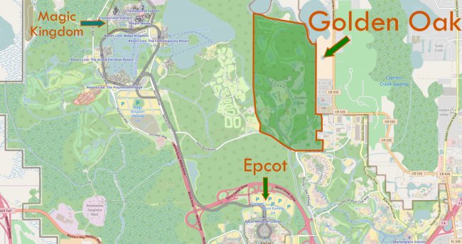Walt Disney World Subdivision Golden Oak Map