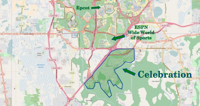 Walt Disney World Subdivision Celebration Map
