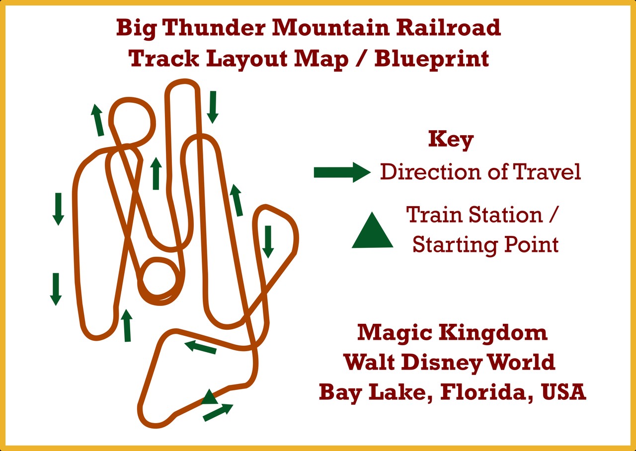 Big Thunder Mountain Railroad Track Layout Blueprint Walt Disney World Navfile