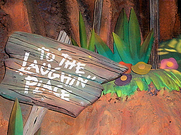 A photo of the Splash Mountain How Do You Do Laughing Place sign